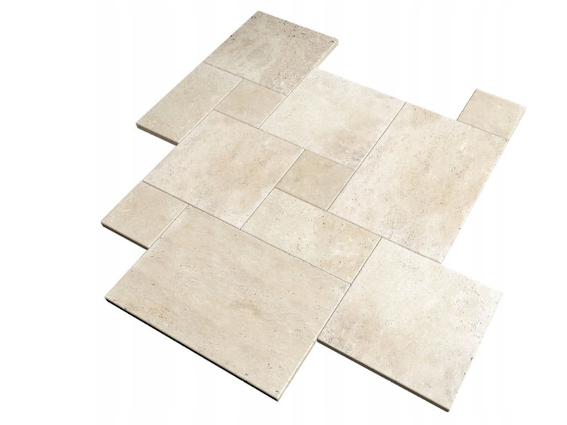 Travertine tumbled beige р. 20.3х20.3х1.2 см, 40.6х40.6х1.2см, 40,6х61х1,2 см KievStone